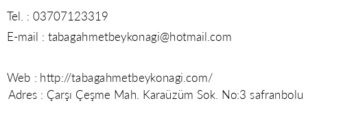 Taba Ahmet Bey Kona telefon numaralar, faks, e-mail, posta adresi ve iletiim bilgileri